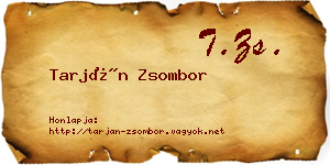 Tarján Zsombor névjegykártya
